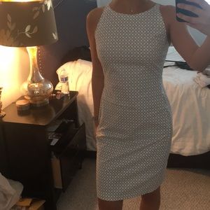 Hugo Boss White and Black Midi Dress